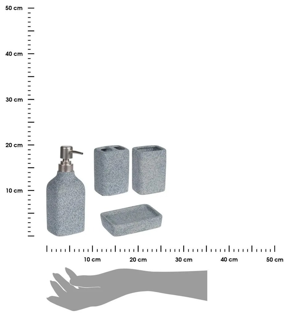 Súprava kúpeľňových doplnkov MAIO 4 ks sivá