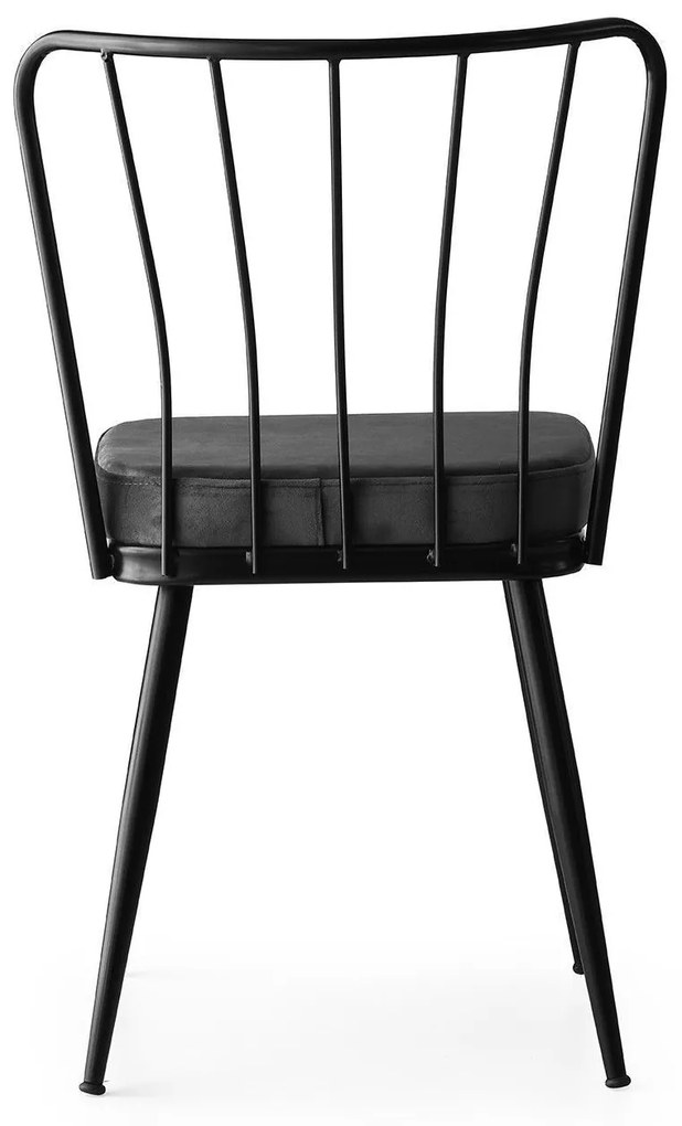 Súprava 2 ks jedálenských stoličiek Yildiz čierna/tmavosivá