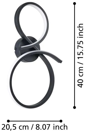 Eglo 901268 - LED Nástenné svietidlo SERPINS LED/11,4W/230V 3000K čierna