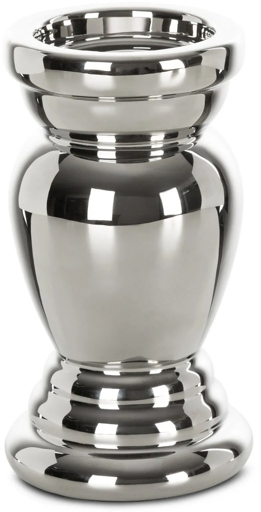 KERAMICKÝ SVIETNIK TONGA 11X11X20 CM STRIEBORNÁ