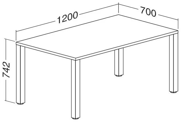 Stôl ProOffice B 70 x 120 cm, biela