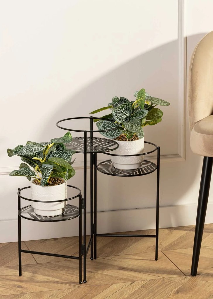 STOJAN NA KVETINÁČ TRIPLE 55X64X20 CM ČIERNA