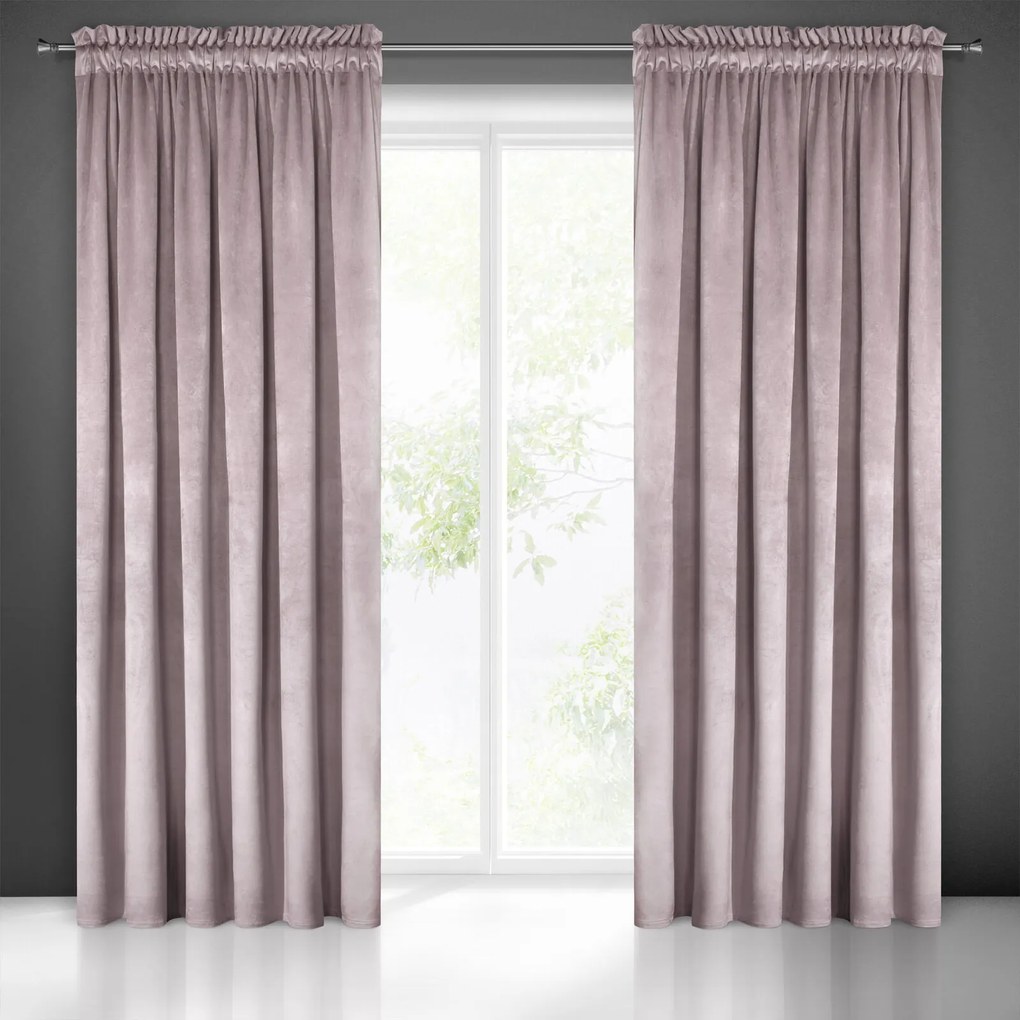 ZATEMŇOVACÍ ZÁVES NA PÁSKE PIERRE 140X300 CM PÚDROVO RUŽOVÁ