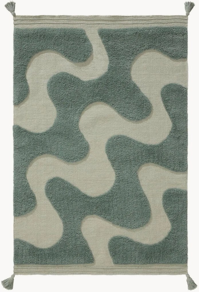 Ručne tkaný bavlnený koberec's reliéfnou štruktúrou Muriel