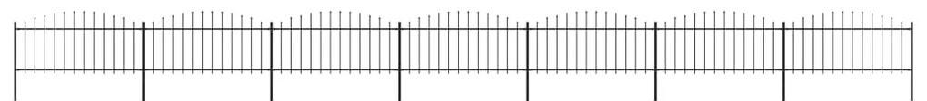 vidaXL Záhradný plot s hrotmi, oceľ (0,5-0,75)x11,9 m, čierny