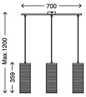 Briloner 4313-038 - Luster na lanku 3xE27/60W/230V