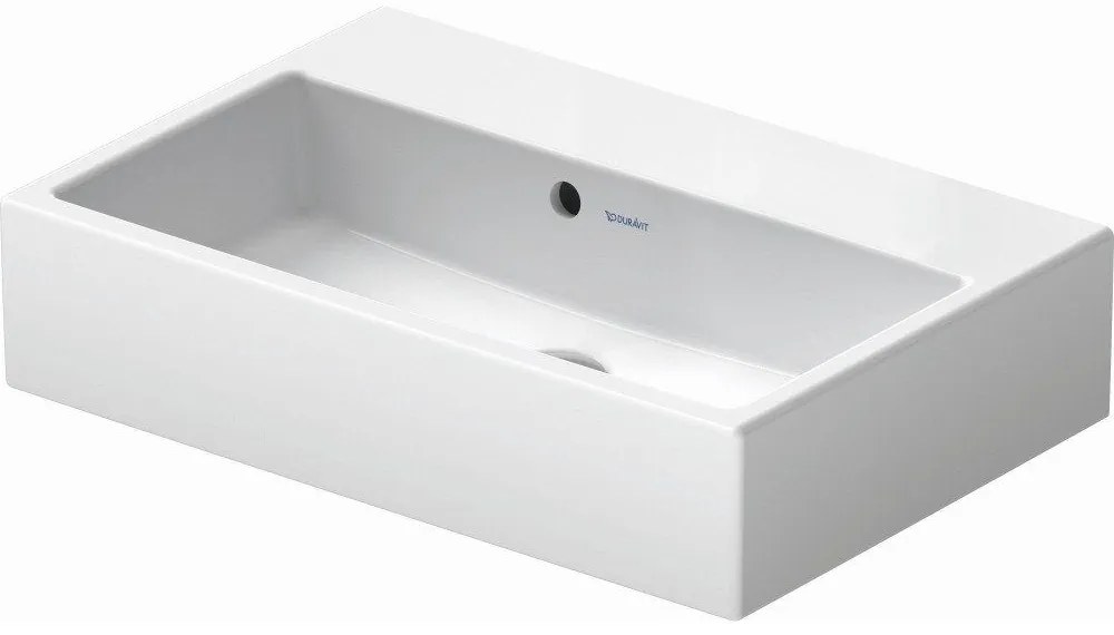 DURAVIT Vero Air umývadlo do nábytku Compact, bez otvoru, s prepadom, spodná strana brúsená, 600 x 400 mm, biela, s povrchom WonderGliss, 23686000281