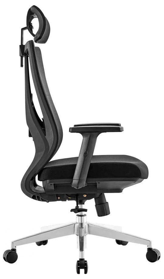 Kancelárska ergonomická stolička Neoseat AMADORA — sieť / látka, čierna, nosnosť 150 kg