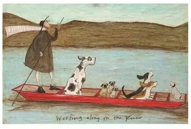 Umelecká tlač Sam Toft - Woofing Along on the River