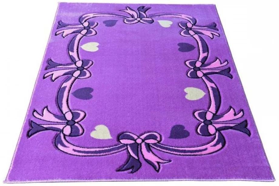 Detský koberec Mašličky fialový, Velikosti 133x190cm