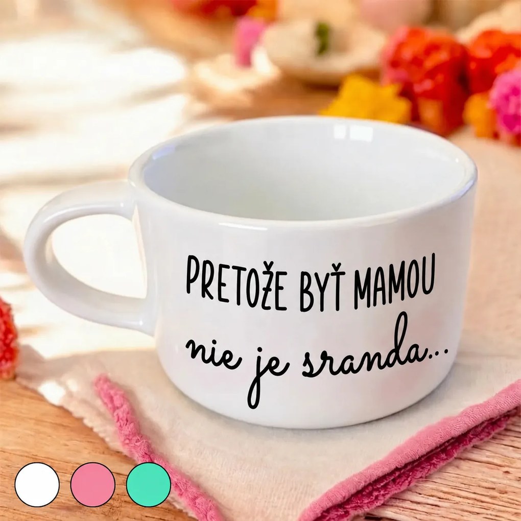 Ahome Hrnček makronka - Pretože byť mamou nie je sranda... Vyberte farbu: Biela
