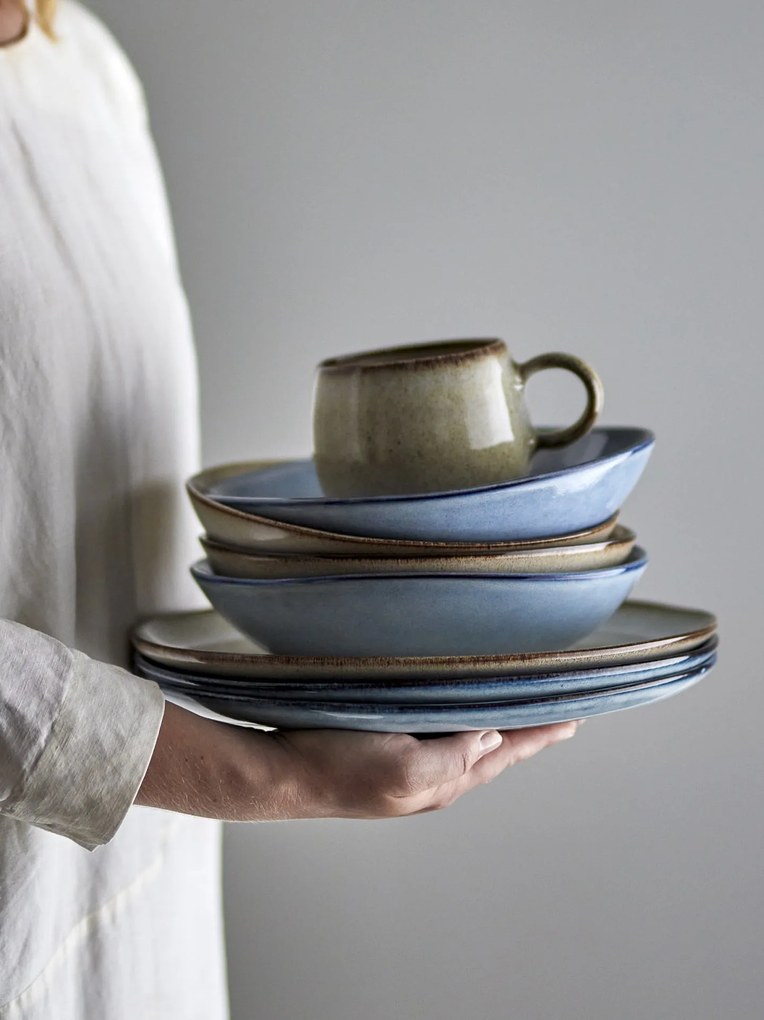 Bloomingville Hlboký keramický tanier Sandrine Blue 22 cm