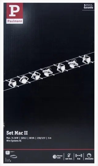 Paulmann 94152 - SADA 7xGU5,3/10W Bodové svietidlo MAC 230V chróm