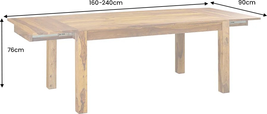 Rozkladací jedálenský stôl z masívu Timber 160-240cm
