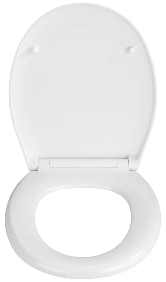 Biele WC sedadlo s jednoduchým zatváraním Wenko Rieti, 44,5 x 37 cm