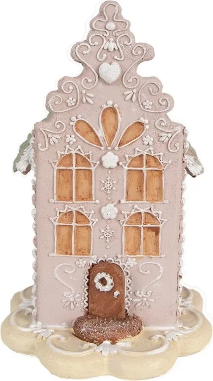 Ružová perníková chalúpka Gingerbread House - 13*13*20 cm