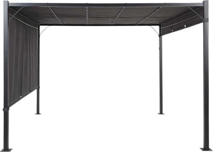 Záhradná pergola s LED solárnym osvetlením BestBerg BBGG-50 / 300 x 300 x 215 cm / šedá