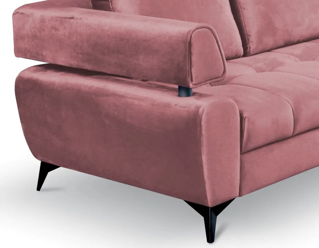 Rohová sedacia súprava Paris, staroružová látka, pravý roh