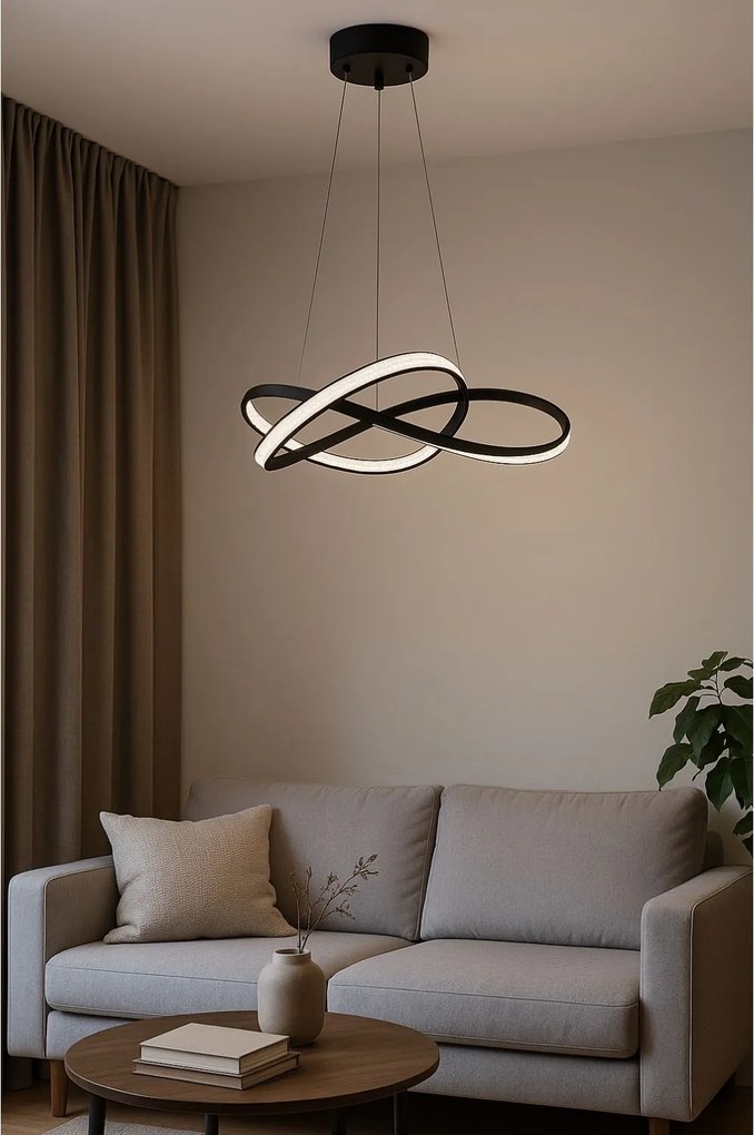 Glamour lampa do obývačky čierna LED Fondi K-8236