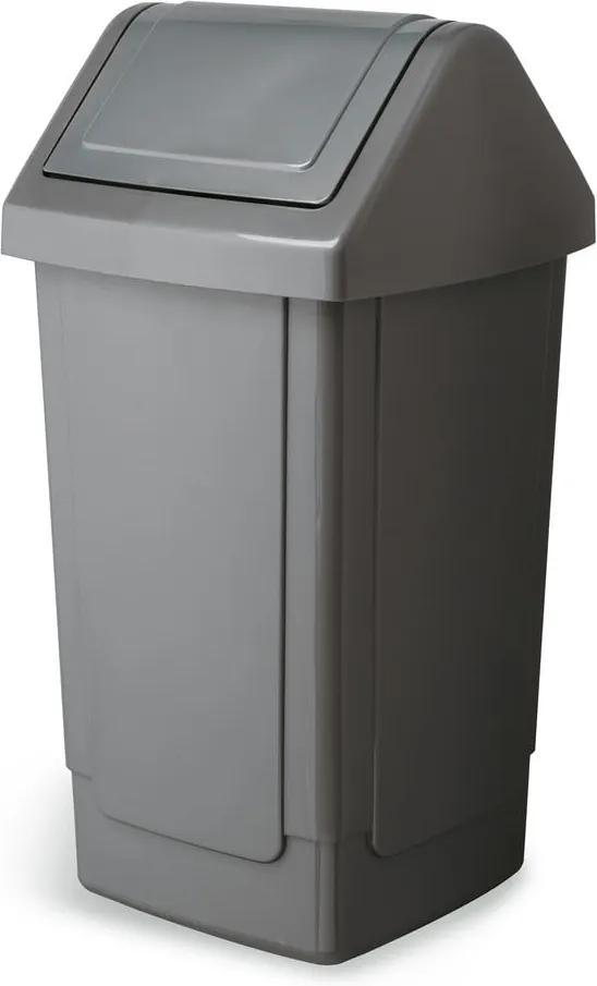 Velký sivý odpadkový kôš Addis Swing Bin, 33 x 33 x 66,5 cm