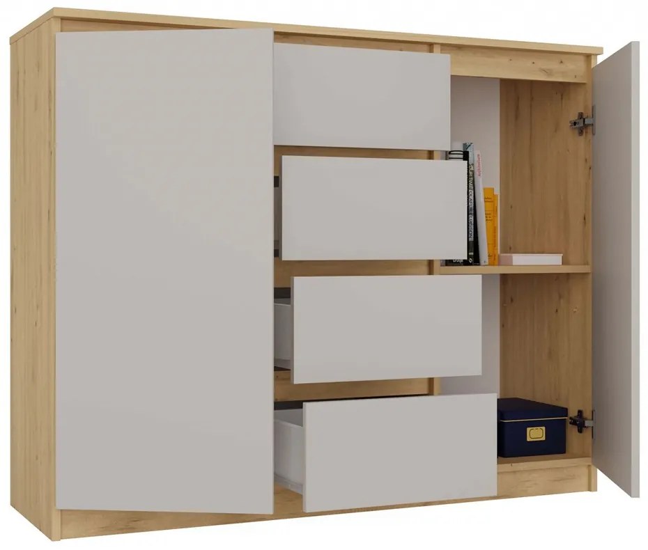 Komoda Musecalo 8 (dub artisan + kašmír). Akcia -20%. Vlastná spoľahlivá doprava až k Vám domov. 1132843