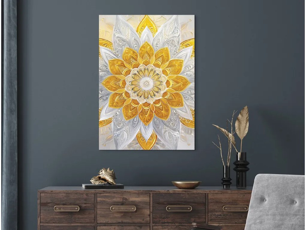 drevko |  Kvetinová mandala Zlatý lúč