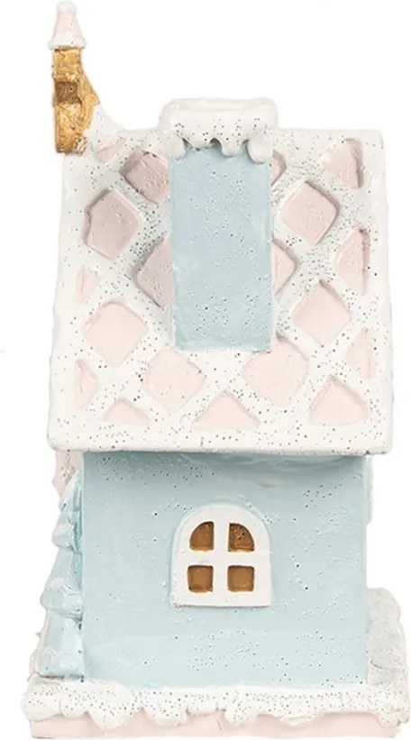 Modrá svietiaca perníková chalúpka Gingerbread House - 9*8*15 cm
