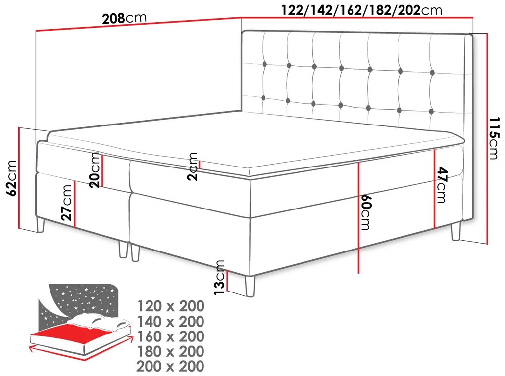 Manželská posteľ 160cm Citar (svetlobéžová). Vlastná spoľahlivá doprava až k Vám domov. 1122025