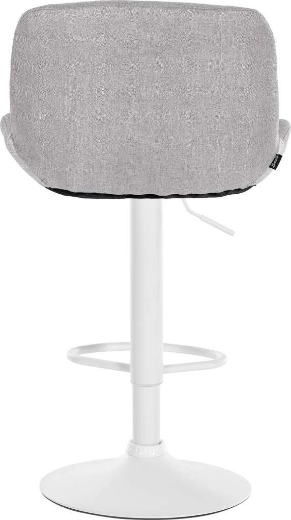 Barová stolička Solon - látka, biely rám - svetlo šedá