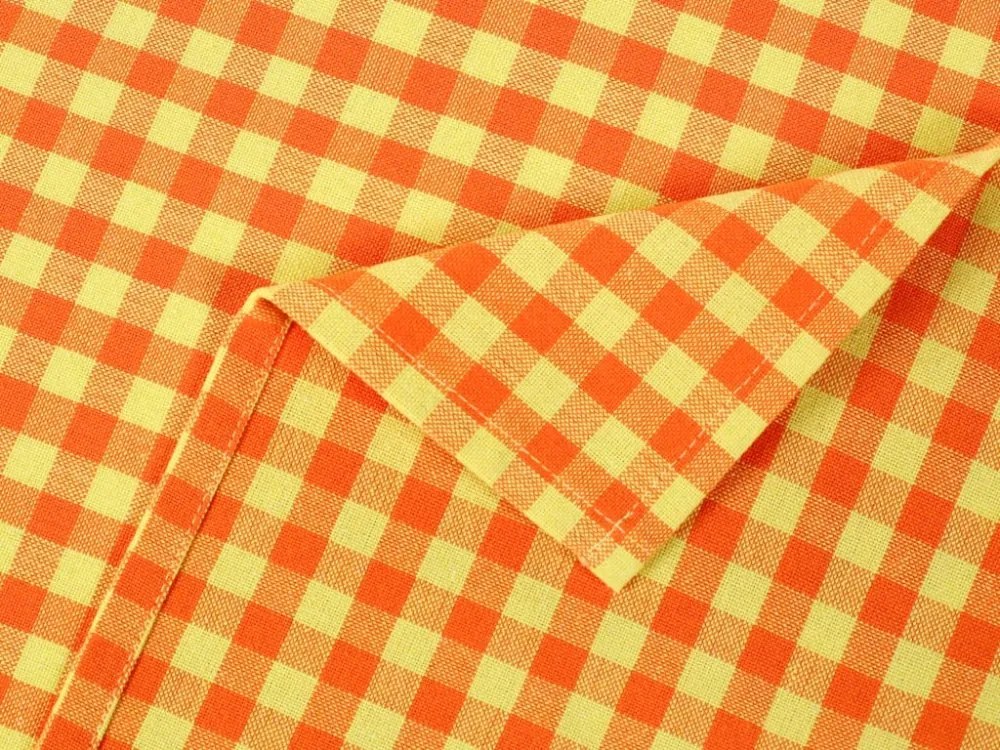 Biante Kuchynská bavlnená utierka Olivia OL-006 Oranžovo-žltá kocka malá