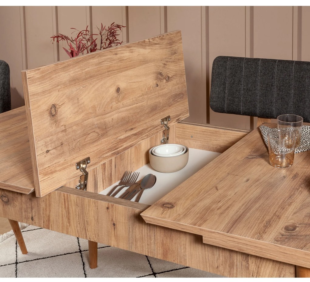 Jedálenský set Vina 4D borovica atlantská/antracit