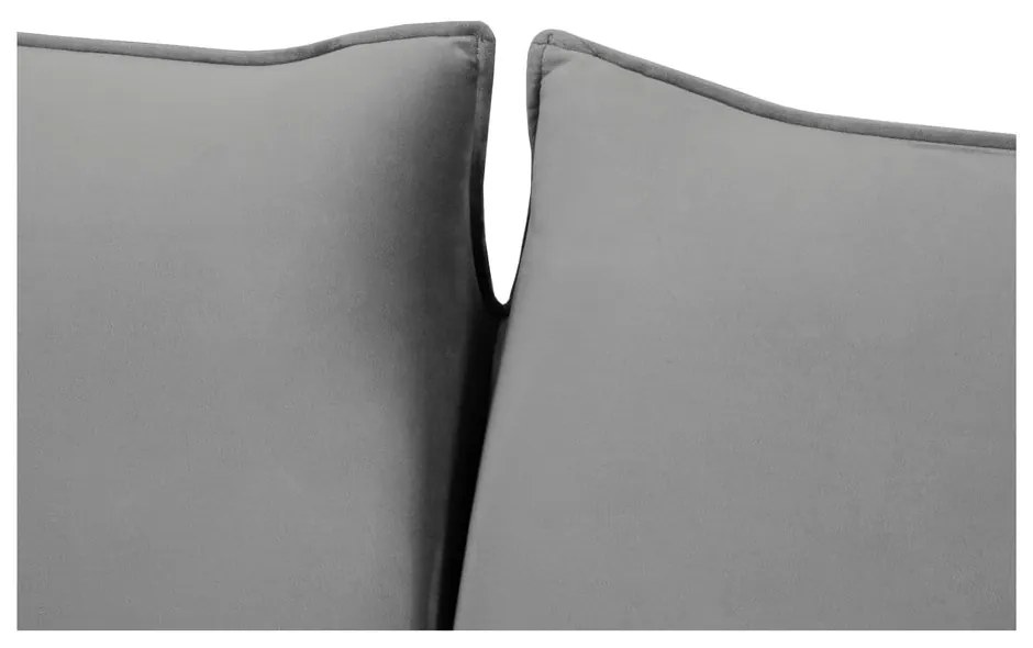 Sivá zamatová rozkladacia pohovka 214 cm Vienna – Cosmopolitan Design