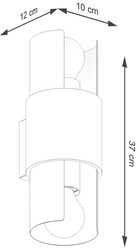 Nástenné svietidlo Flash2, 1x biele kovové tienidlo