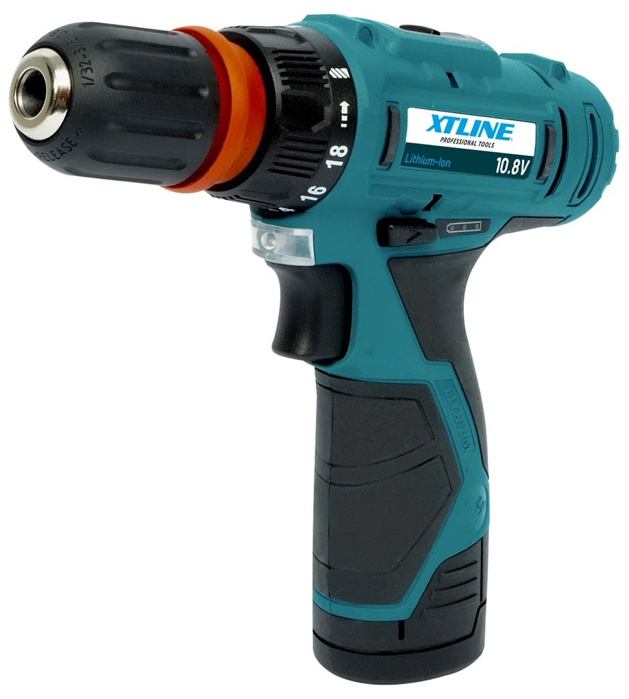 XTline Aku vŕtačka 10,8V a 2batérie a box a príslušenstvo 13 dielov