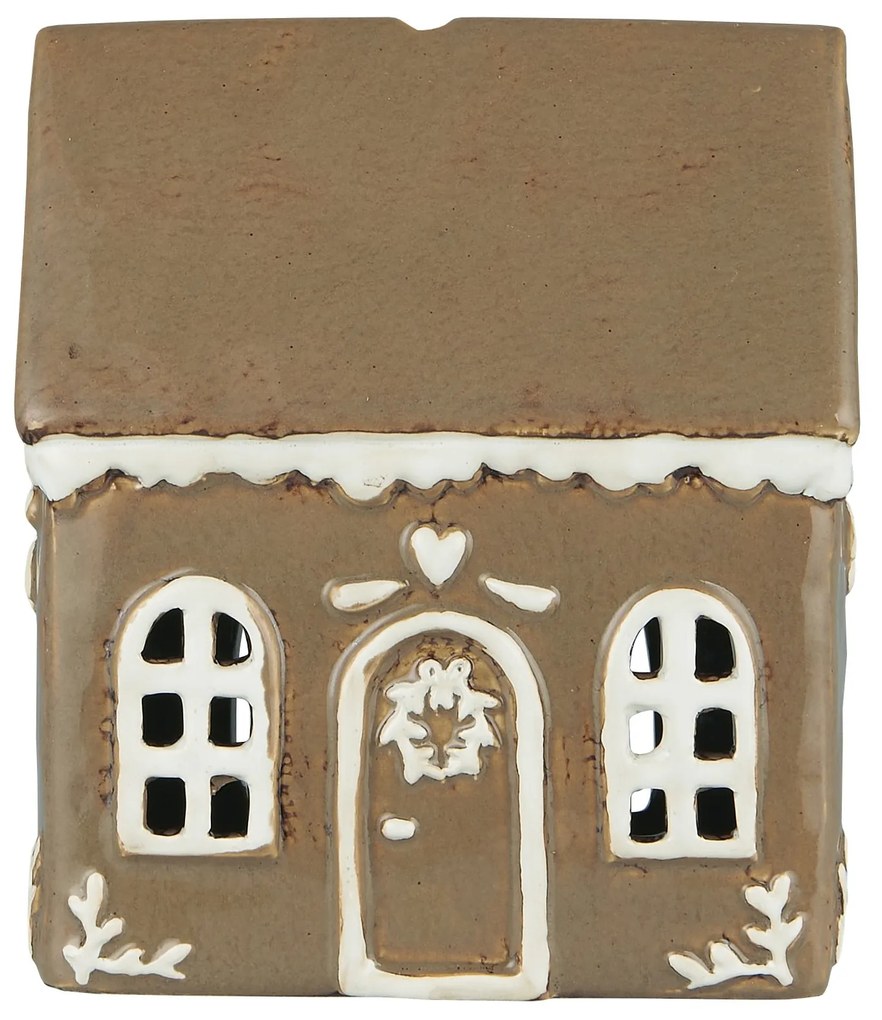 Ib Laursen Keramický svietnik Stillenat Gingerbread Door Wreath