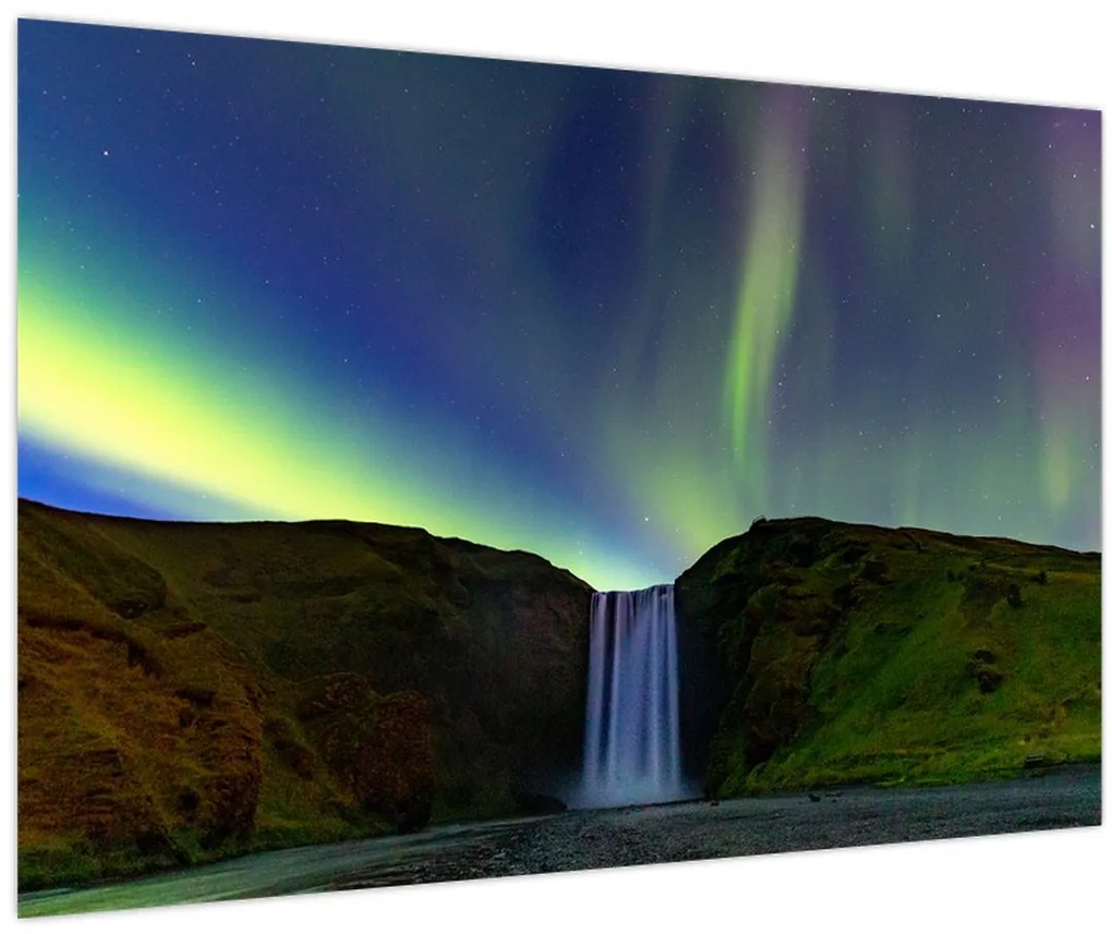 Obraz - Polárna žiara na Islande (90x60 cm)