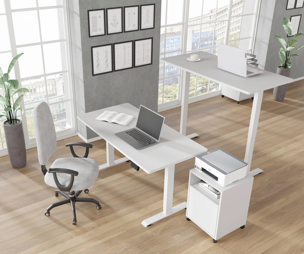 Elektrický PC stolík Motiva 140 (biela). Akcia -20%. Vlastná spoľahlivá doprava až k Vám domov. 1124893