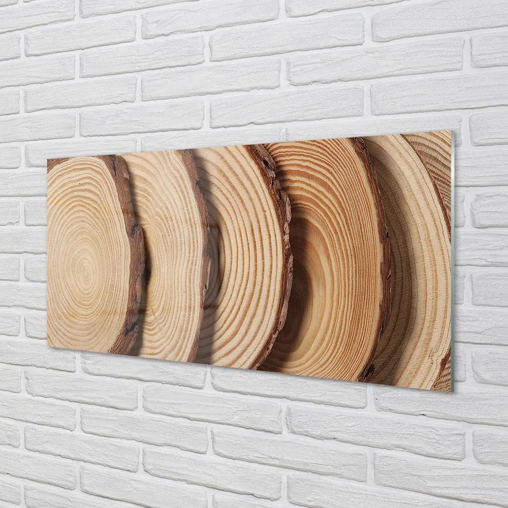 Sklenený obklad do kuchyne plátky obilia dreva 125x50 cm