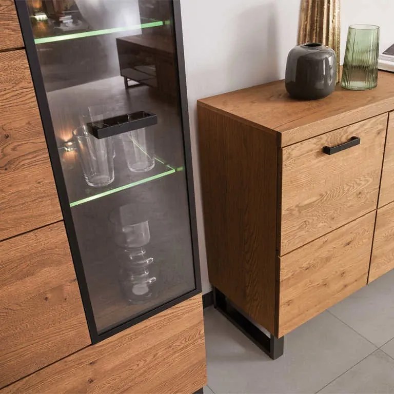 Vitrína Pratto 11 67 cm z masivu pravá dub Rustikal