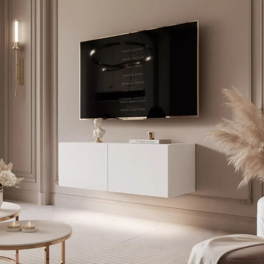 TV skrinka DOROTHY závesná 100cm biela matná