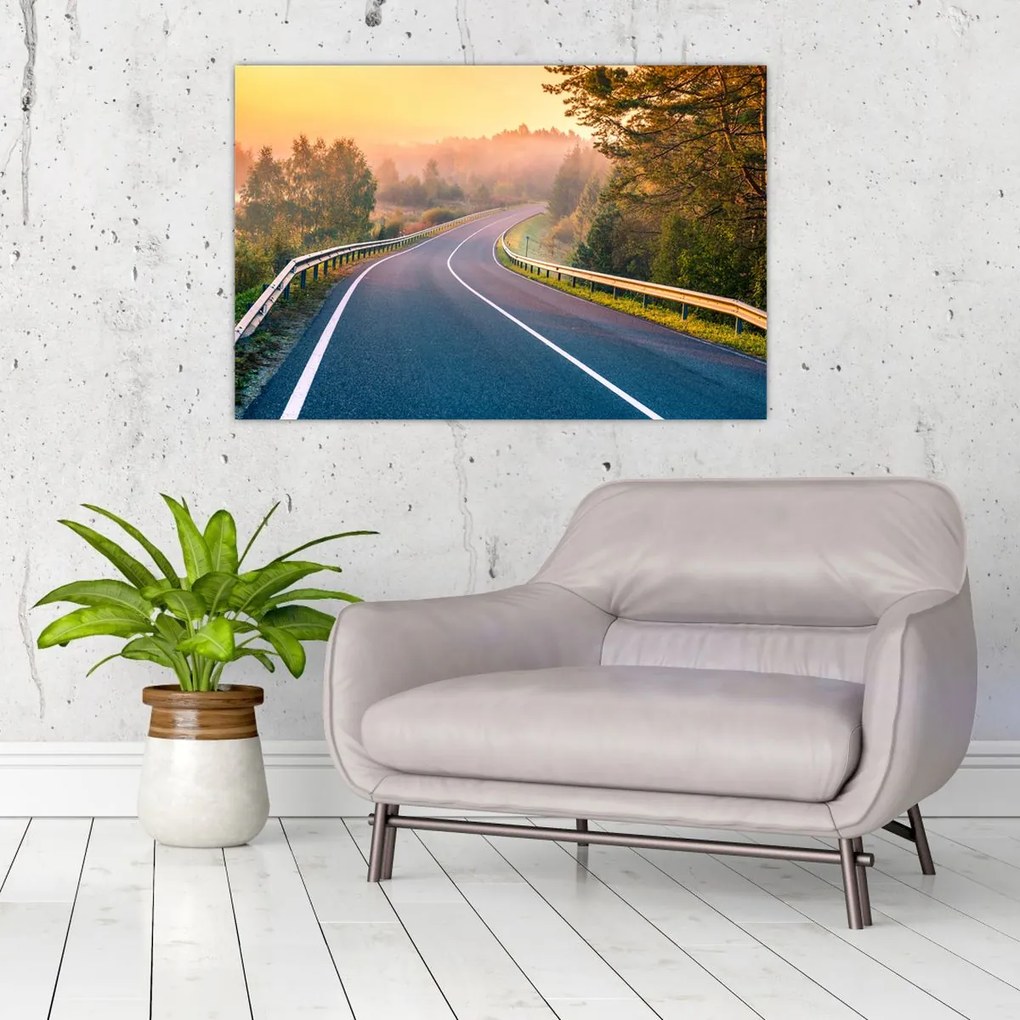 Obraz - Cesta pri východe slnka (90x60 cm)