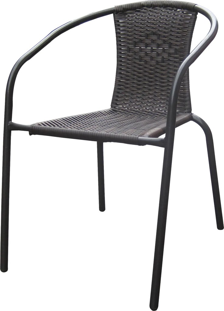 CH Záhradná ratanová stolička - tmavohnedá