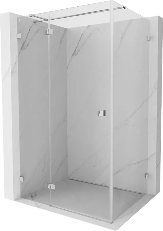 Mexen Lunar T, sklápací sprchový kút ľavý 85 x 90 cm, 8mm číre sklo, chrómový profil, 834T-085-090-01-00-L