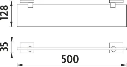 Nimco Polica bez ohrádky, 50 cm KEIRA - KE 22091B-50-26