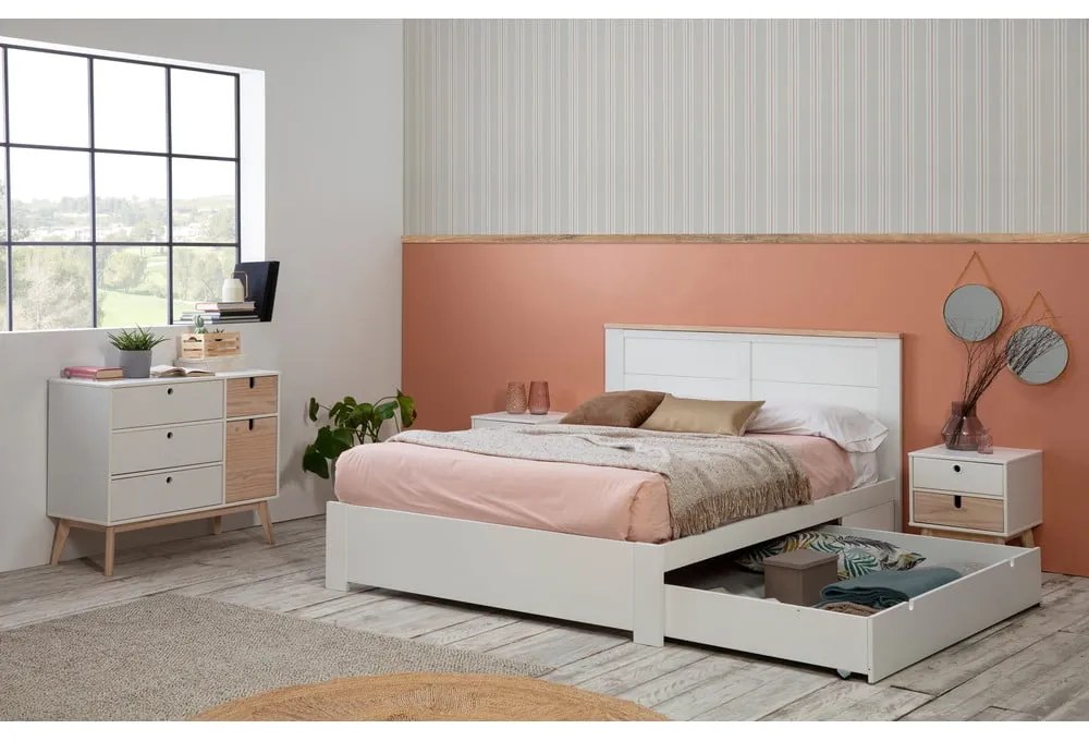 Biela dvojlôžková posteľ s úložným priestorom s roštom 160x200 cm Gabi - Marckeric