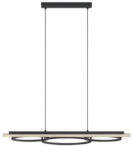 Eglo 901714-LED Stmievateľný luster BOYAL 2xLED/12,5W/230V+LED/15,5W béžová/čierna