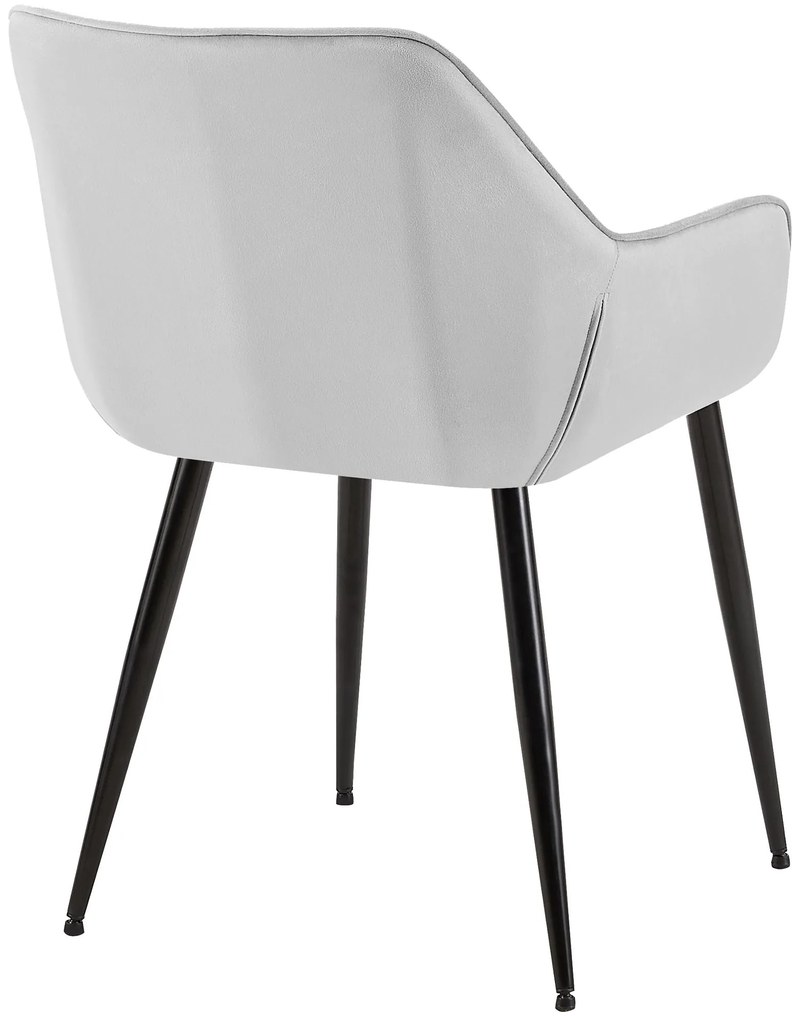 Sada 2 ks jedálenskej stoličky Luena zamat - svetlosivá