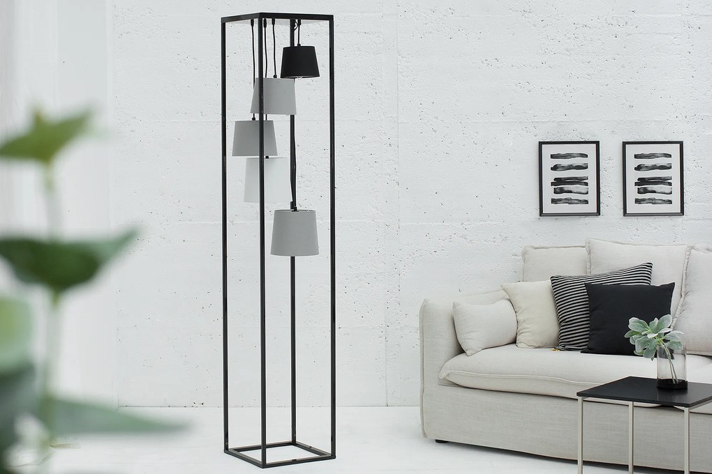 Stojacia lampa Levels 180cm čierna šedá