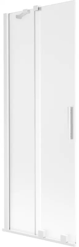 Mexen Velar, 2-krídlová posuvná vaňová zástena 70 x 150 cm, 8mm sklo námraza, biela matná, 896-070-000-31-20