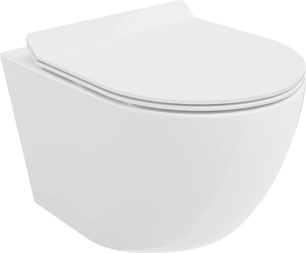 Erga Lily, závesná WC misa 48x37 cm Rimless s pomaly padajúcim sedadlom, biela lesklá, ERG-GMAMUT-203
